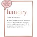 A4 /A3 Hangry Dictionary Definition Foil Print Funny Kitchen | Etsy