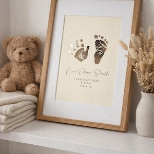 Personalised Baby Foil Print Hand & Footprints with Ink Kit