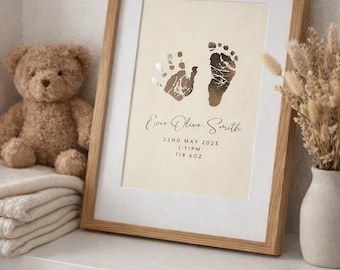 Personalisierter Baby Foliendruck Hand & Fußabdrücke mit Ink Kit