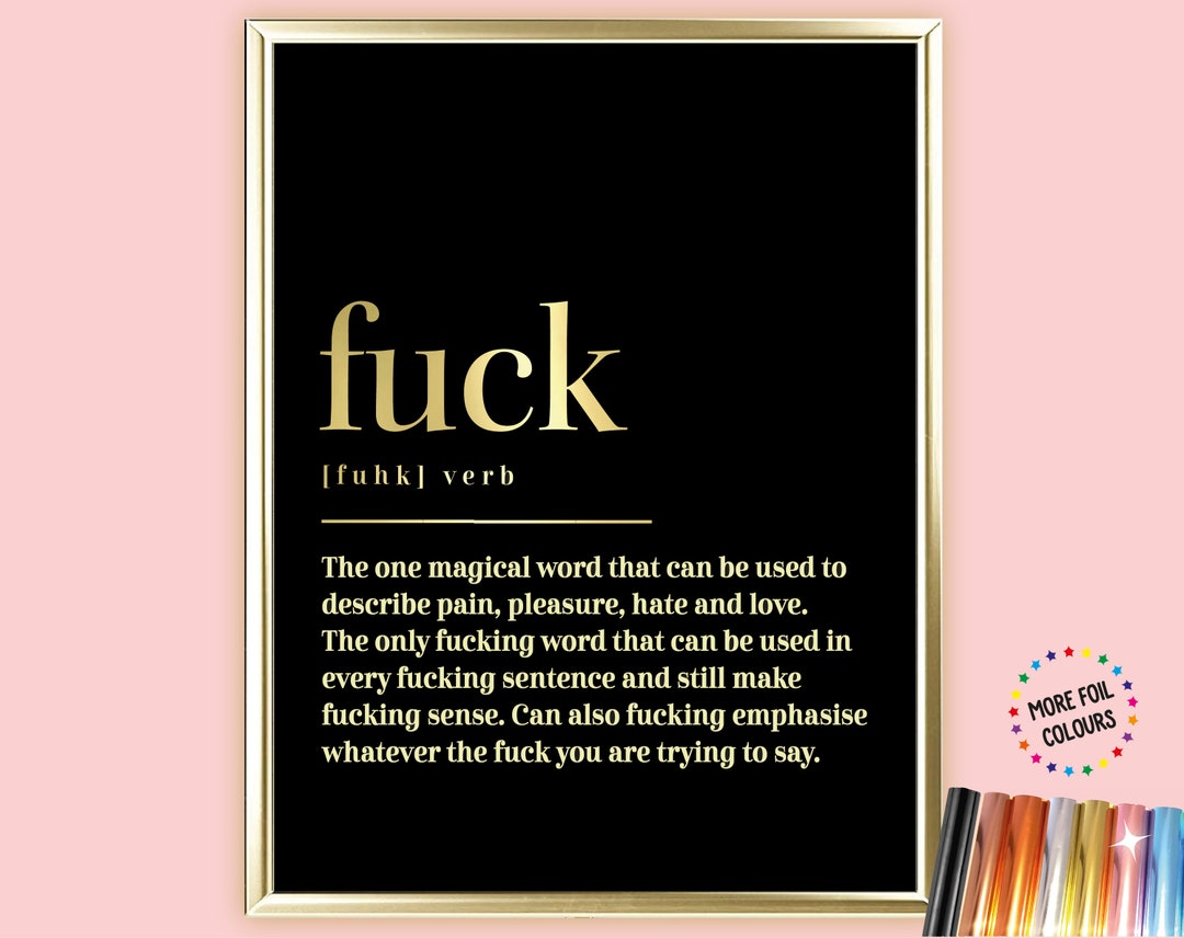 A4 /A3 Fuck Dictionary Definition Foil Print, Funny Wall Art, Urban