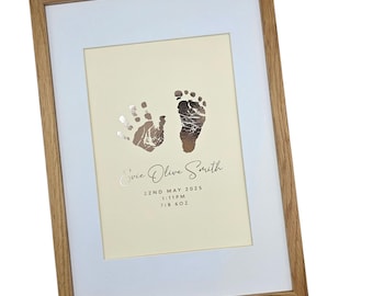Personalised Baby Foil Print: Hand & Footprints with Ink Kit