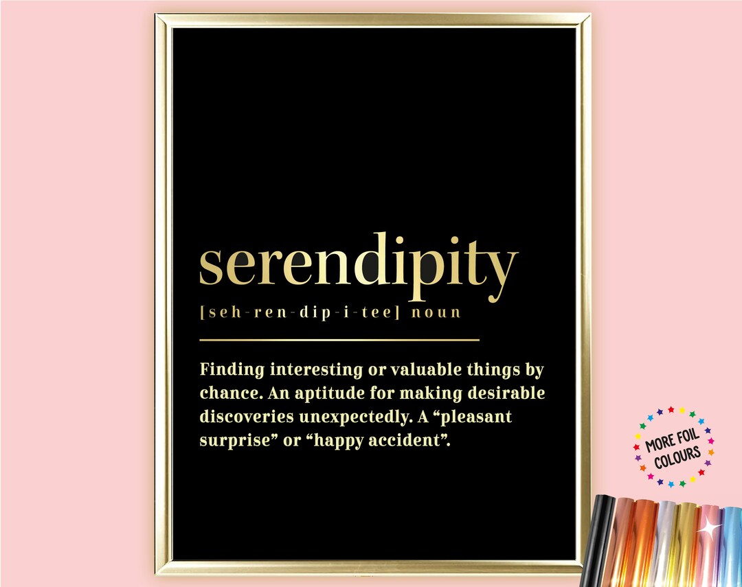 A4 /A3 Serendipity Dictionary Definition Foil Print Funny Etsy