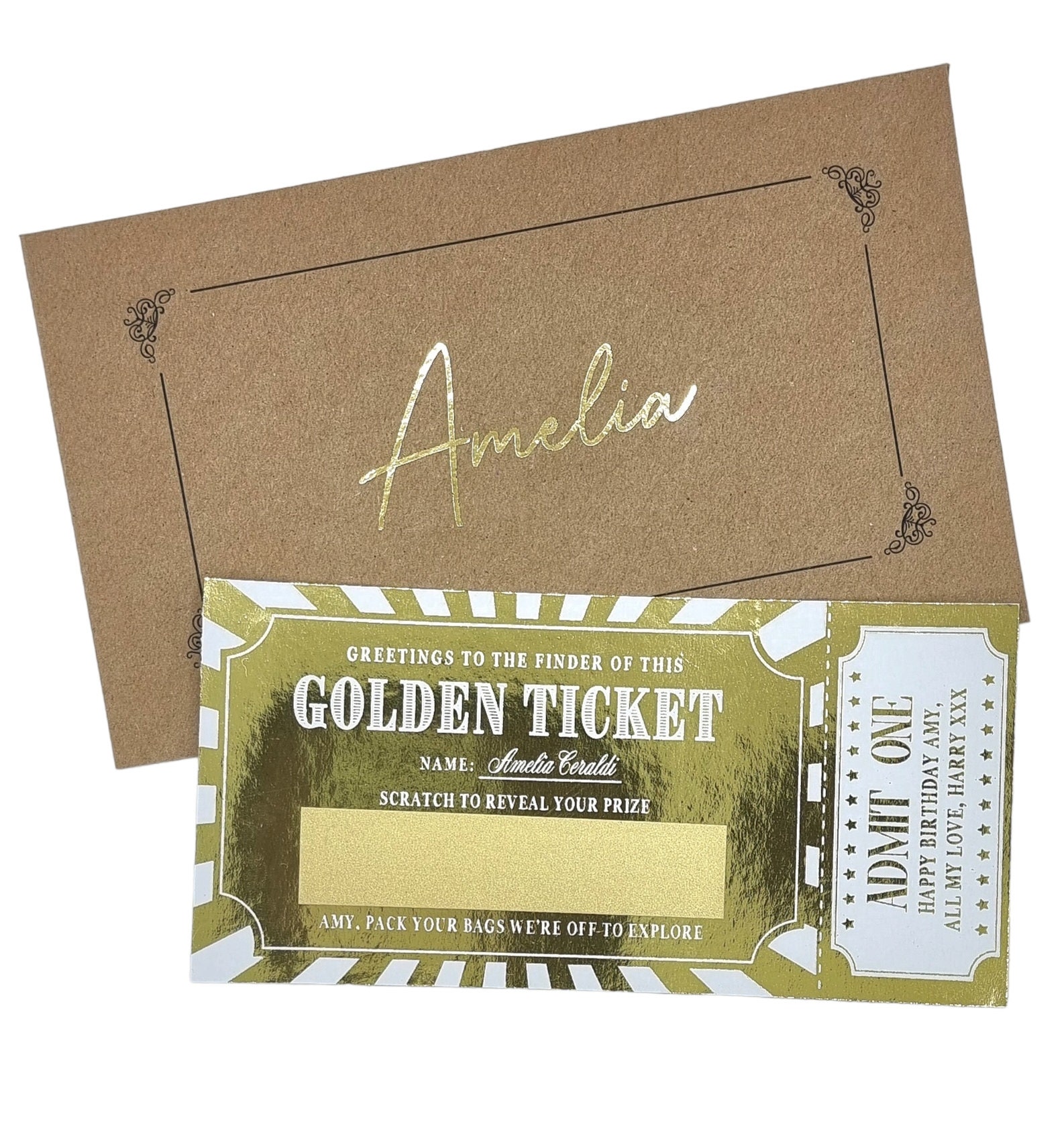 Gold Foil Scratch Reveal Ticket, Surprise Event Gift - Etsy