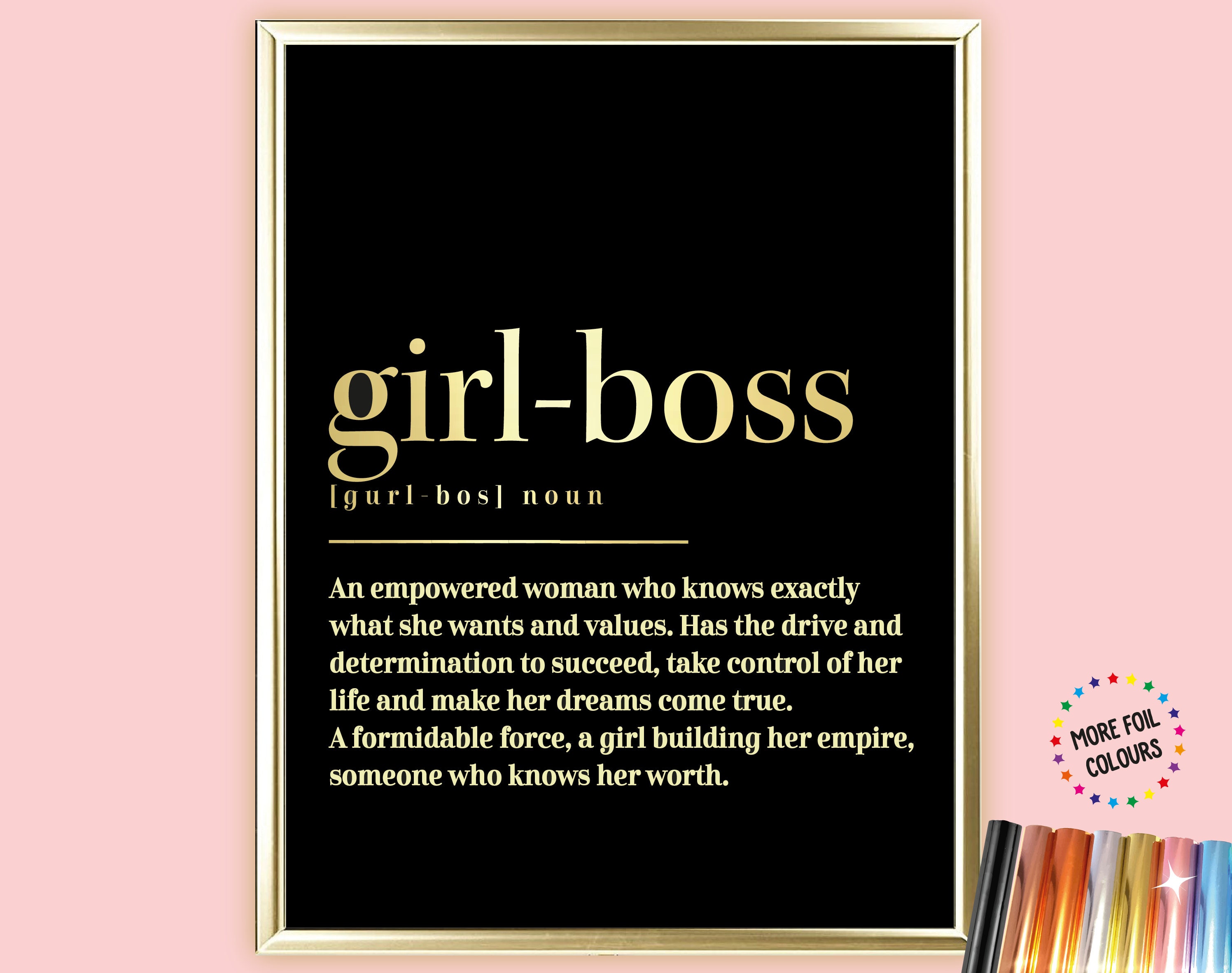 A4/A3 Girl Boss Definition Foil Print Girl Power Best Friend - Etsy  Australia