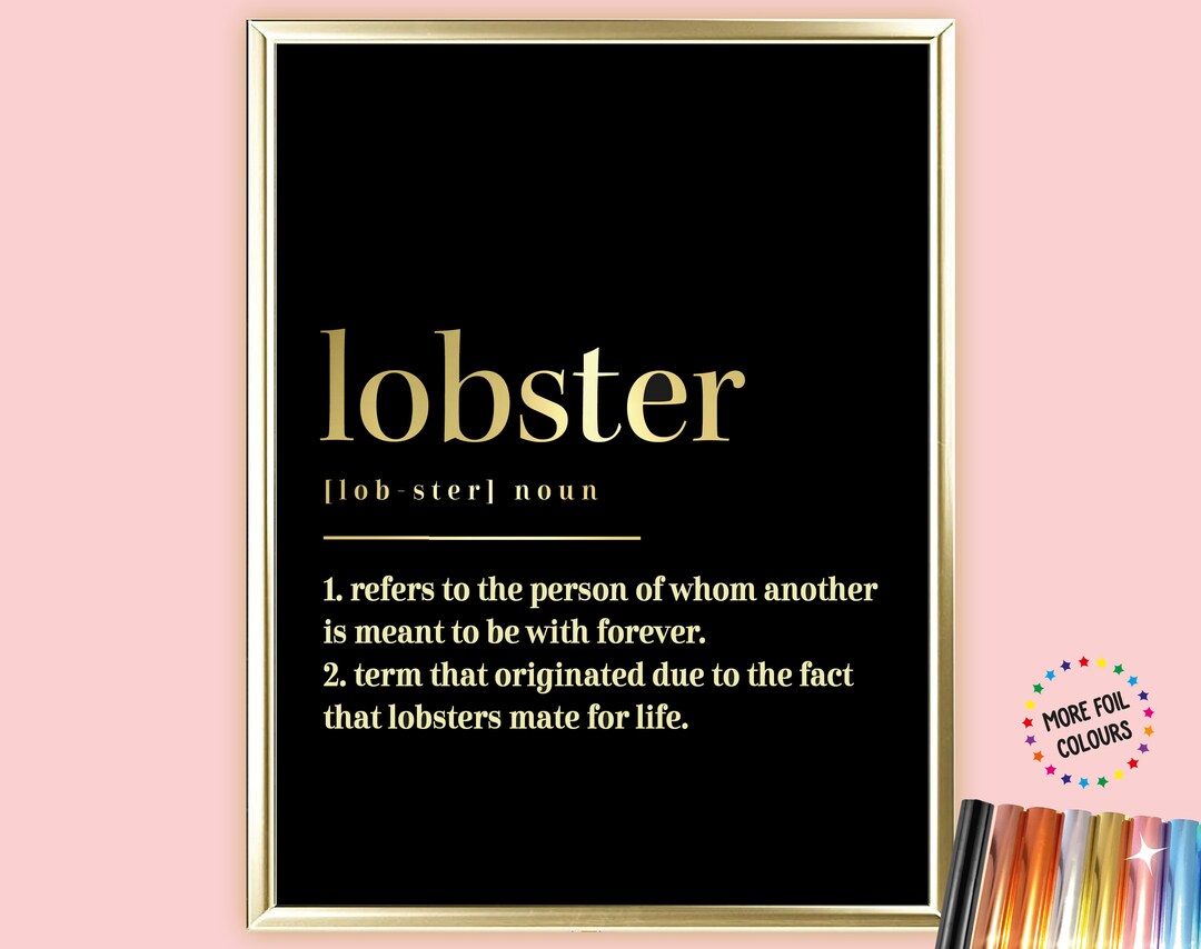A4 /A3 Lobster Dictionary Definition Foil Print Funny Wall Etsy