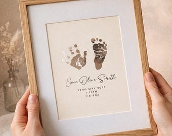 Personalised Baby Foil Print Hand & Footprints with Ink Kit