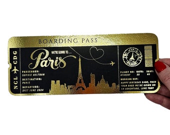 Foil Surprise Trip Ticket, Personalized Boarding Pass Gift