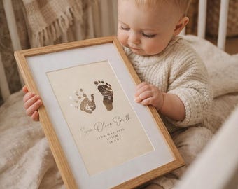 Personalised Baby Foil Print, Hand & Footprints with Ink Kit
