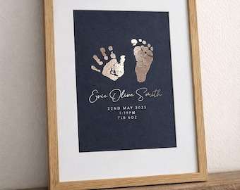 Personalised Baby Foil Print Hand & Footprints with Ink Kit