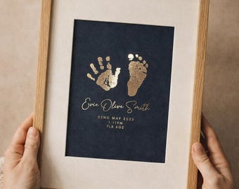 Personalised Baby Foil Print Hand & Footprints with Ink Kit