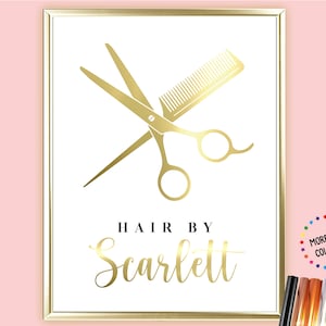 A4/A3 Hairdresser Personalised Hair By Foil Print, Hairdresser Gifts, Beauty Salon Decor, Hair Salon Prints, Hairdressing Prints Beauty Room