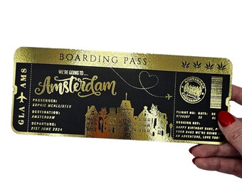 Foil Surprise Trip Ticket, Personalized Boarding Pass Keepsake