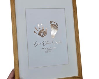 Personalised Baby Foil Print: Hand & Footprints with Ink Kit