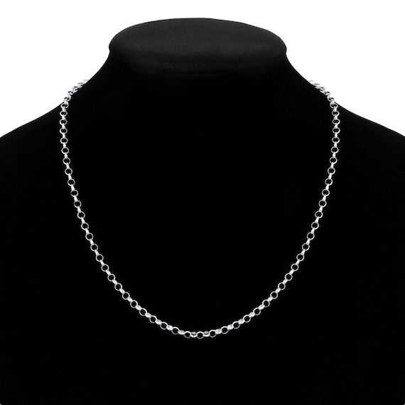 Solid 925 Sterling Silver ROLO Belcher Chain Necklace 3mm
