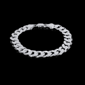 Men's Heavy Stainless Steel Cuban Link Chain Bracelet - Biker Punk Style 8/10/12mm