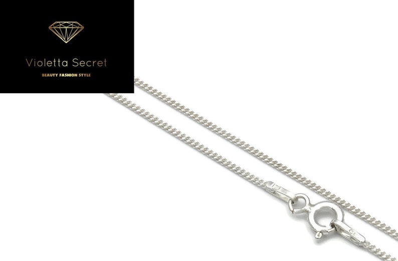 925 Sterling Silver Curb genuine necklace 1mm 14 16 18 20 22 24 26 inch and wholesale now MADE IN ITALY image 1