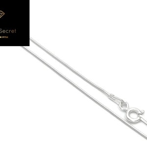 Sterling Silver Chain Necklace For Women, Round Silver SNAKE Chain Necklace 1mm thickness 14 16 18 20 22 24 26 Italy Style image 1