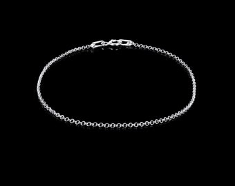 Solid 925 Sterling Silver Belcher Chain 1.5 mm Solid 925 Sterling Silver Chain Bracelet Anklet Lenght