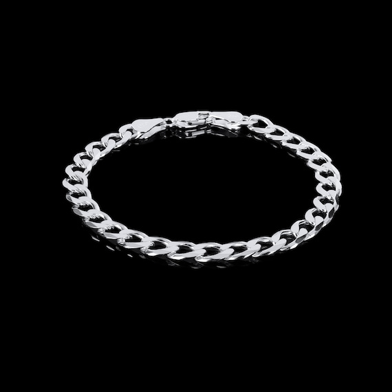 Curb chain bracelet sale silver