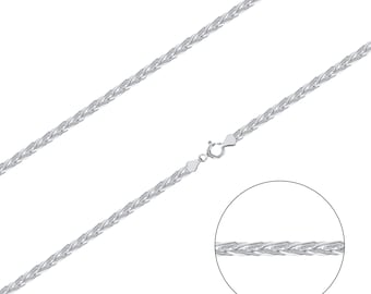 Violetta Secret Solid Real 925 Sterling Silver  2 mm Foxtail Chain Necklace Made in Italy Hallmarked