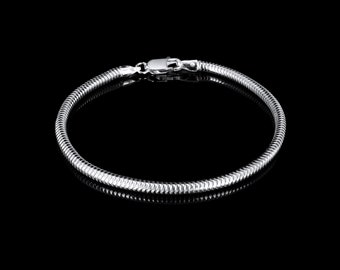 3mm solid sterling silver 925 italian snake link chain necklace bracelet anklet HALLMARKED for her for him