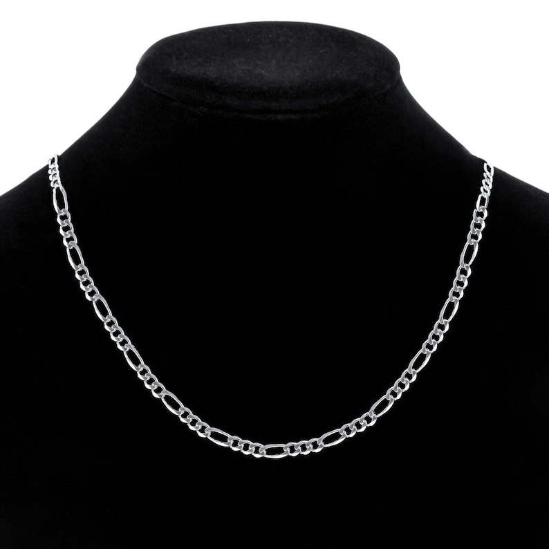 SOLID GENUINE Sterling Silver 925 FIGARO Chain Necklace, for man , for woman 1.4 mm , 3 mm , 4 mm , 5 mm , 6 mm width Italy Style hallmarked image 6