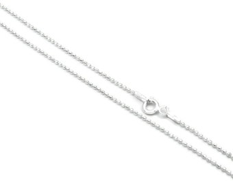 Sterling Silver BALL BEAD Chain 1.5 mm Necklace and Bracelets For Mens and Womens 14 16 18 20 22 24 26 inch Made In Italy