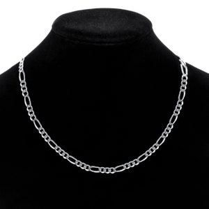 SOLID GENUINE Sterling Silver 925 FIGARO Chain Necklace, for man , for woman 1.4 mm , 3 mm , 4 mm , 5 mm , 6 mm width Italy Style hallmarked image 7