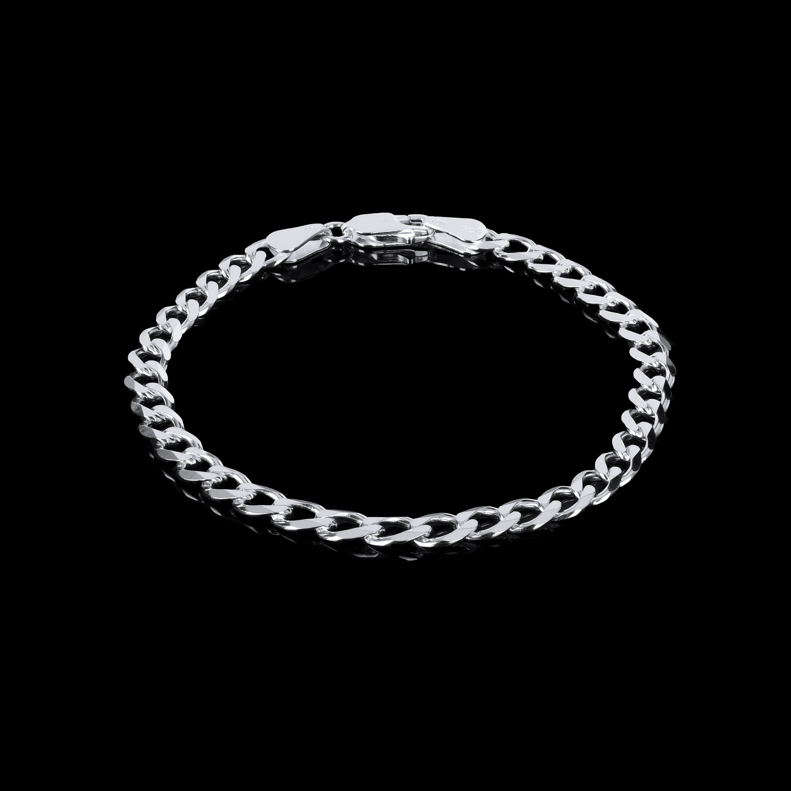 7.5" Sterling Silver Curb Bracelet - 7mm Wide Solid 925 Silver Chain UK Hallmarked