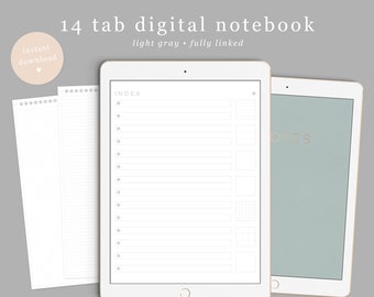 Digital Notebook, Goodnotes notebook, DigiBujo, notability notebook, notability template, goodnotes template, Digital Bullet Journal, iPad