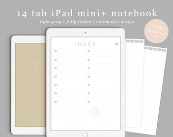Goodnotes Notebook iPad mini optimized. Goodnotes Bullet Journal, Digital Notebook Notability, Tabbed digital notebook, goodnotes template