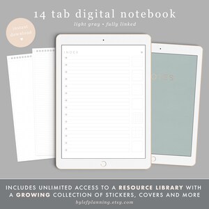 Digital Notebook, Goodnotes notebook, DigiBujo, notability notebook, notability template, goodnotes template, Digital Bullet Journal, iPad