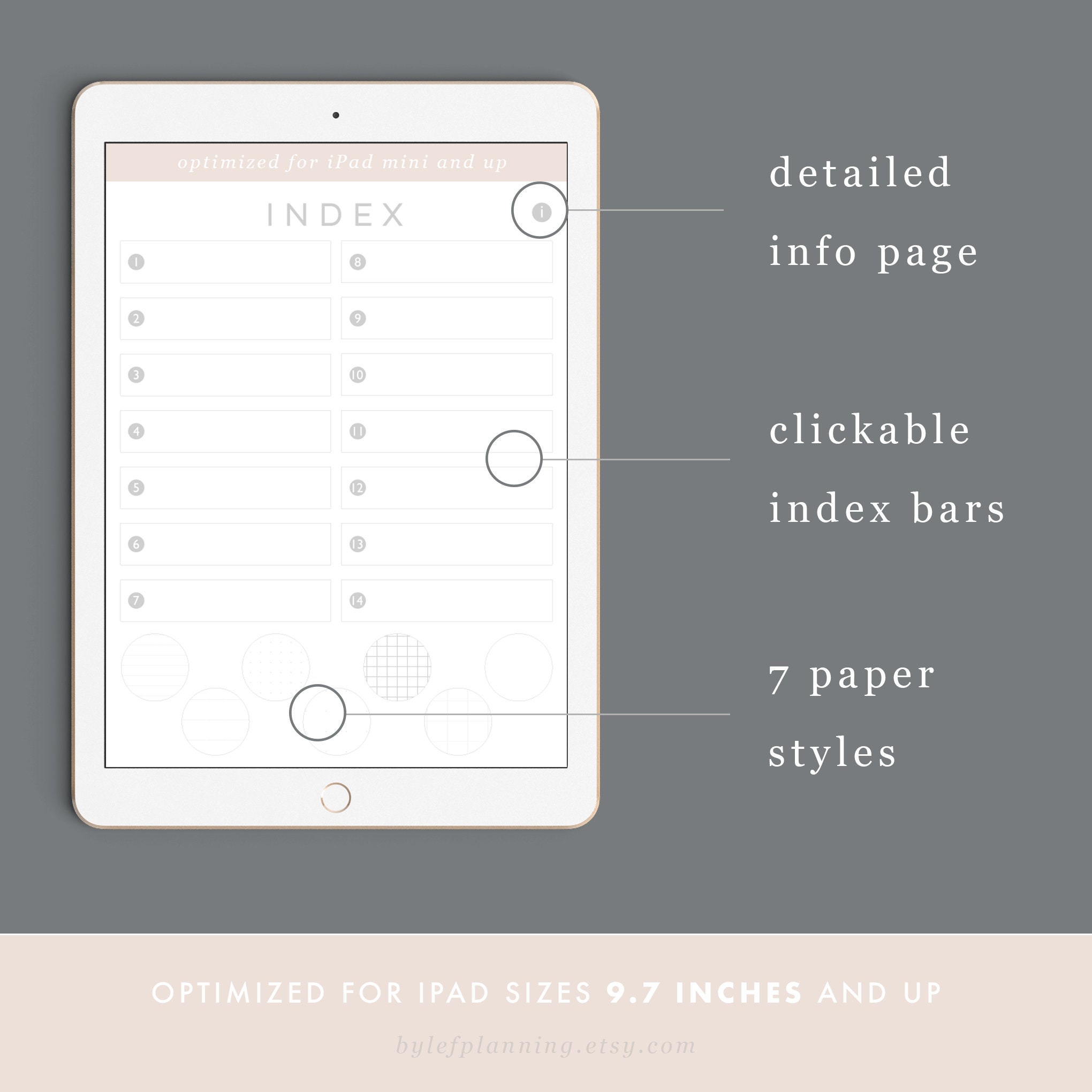Goodnotes Notebook iPad Mini Optimized. Goodnotes Bullet Journal