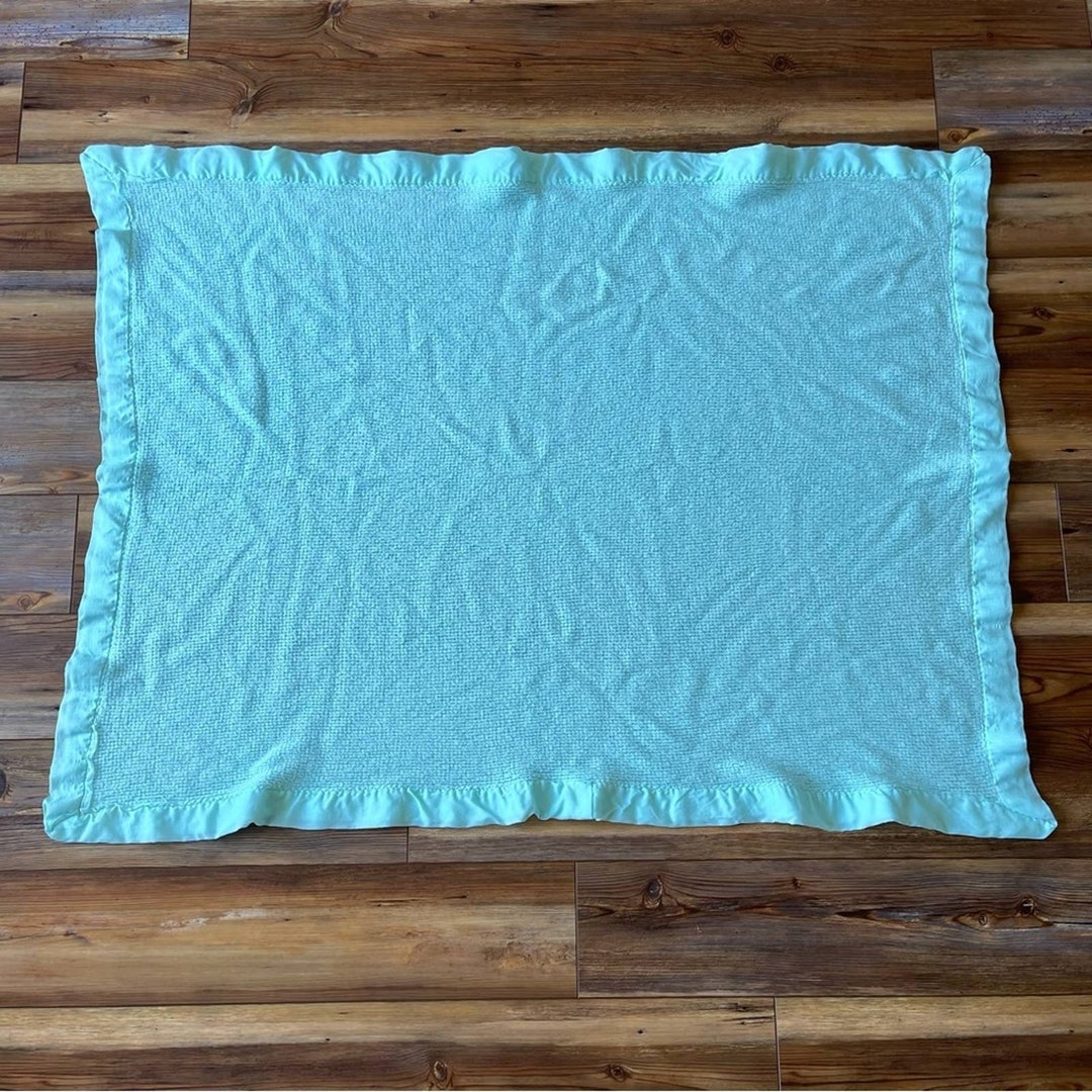 Baby Baby Blanket Waffle Thermal Silk Trim Etsy