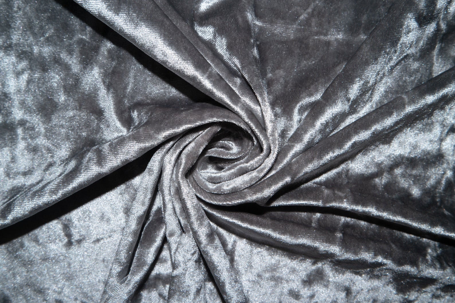 Grey Crushed Stretch Velvet Luxury Apparel Fabric Polyester Etsy UK