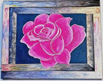 Original 3D Acrylic Painting: "Lady of the Heart" Mixed Media Canvas Art