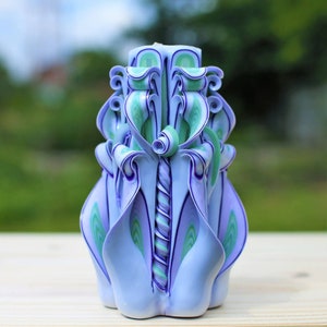 Carved Candles Mothers Day,Candle Gift Ideas for Women,Hand Carved Candles Purple- Oscar Candles