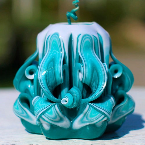 Carved Candles Purple 3''small Decorative Candle Gift Etsy