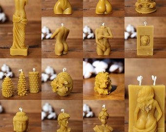 Beeswax Candles, Choose from 15 Different Pillar Candles, Unscented Organic Candles, 100% Pure Beeswax-Oscar Candle