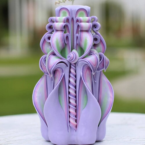 Hand Carved Candles Purpleamazing Candle Gift for Etsy