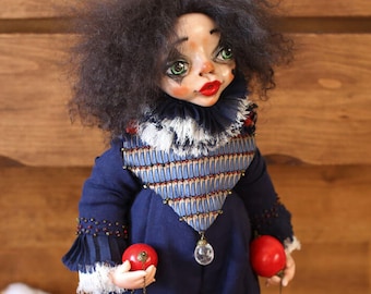 OOAK  Art Doll Oprah-Cute Doll with Red Balls