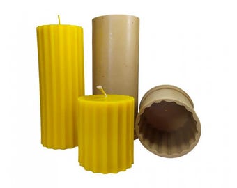 Ribbed Pillar Candle Molds-DIY Candle Making Tool