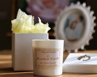 Best Soy Candle-Scented Handmade Soy Wax Candle-Christmas Gift Candle-Oscar Candles (Bourbon Vanilla)