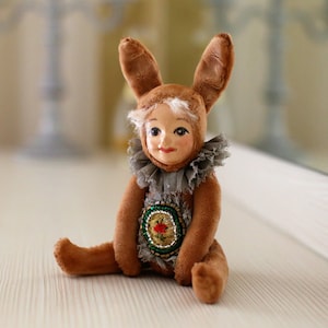 Best Mothers Day Gifts-Handmade Cute Little Easter Bunny Art Doll-Mini Teddy Bunny
