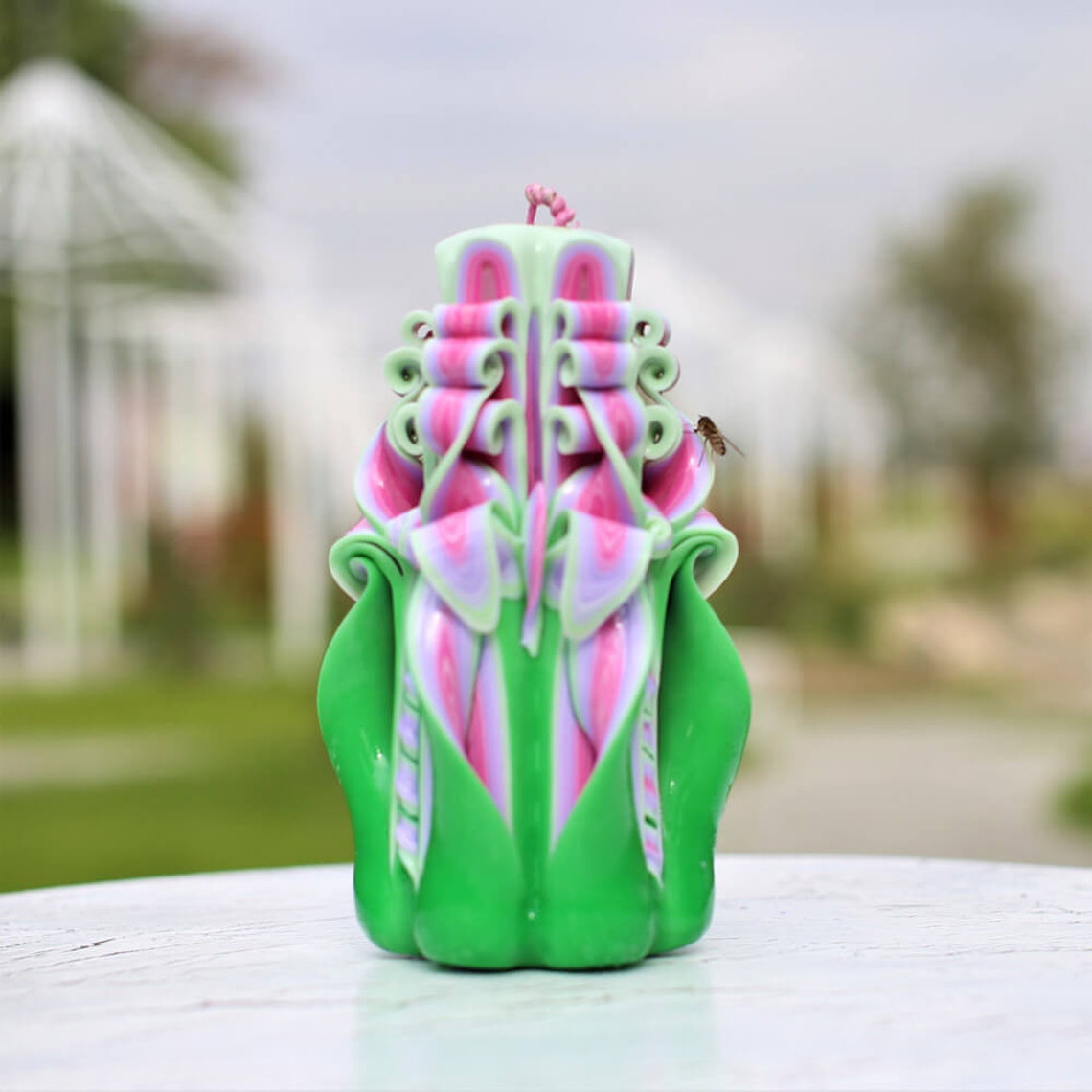 Handmade Decorative Wax Candlesunity Pillar Carved Etsy