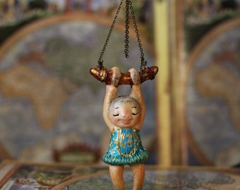 Christmas  Tree Decoration, Exclusive Christmas Sloth-Gerl, Unique Christmas Gift