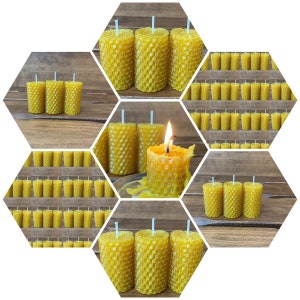 Beeswax Candles Set, Great Choice of Quantities,Bulk Beeswax Pillar Candles,100% Natural HandCrafted - Oscar Candles