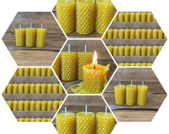Beeswax Candles Set, Great Choice of Quantities,Bulk Beeswax Pillar Candles,100% Natural HandCrafted - Oscar Candles
