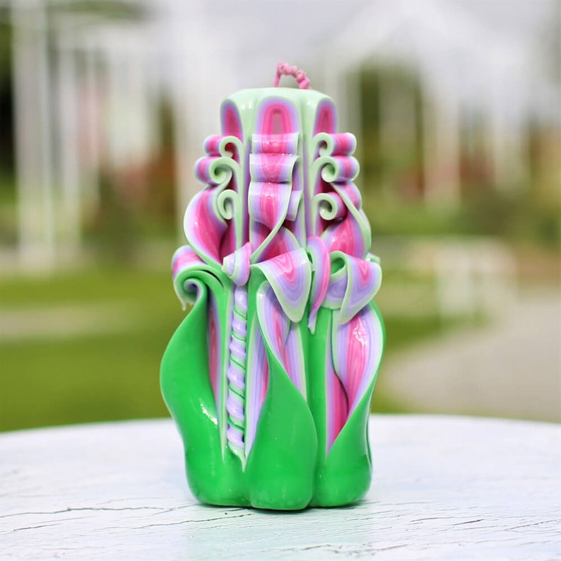 Handmade Decorative Wax Candlesunity Pillar Carved Etsy