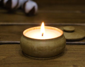 Soy Wax Scented Candle in Wooden Small Candle Holder